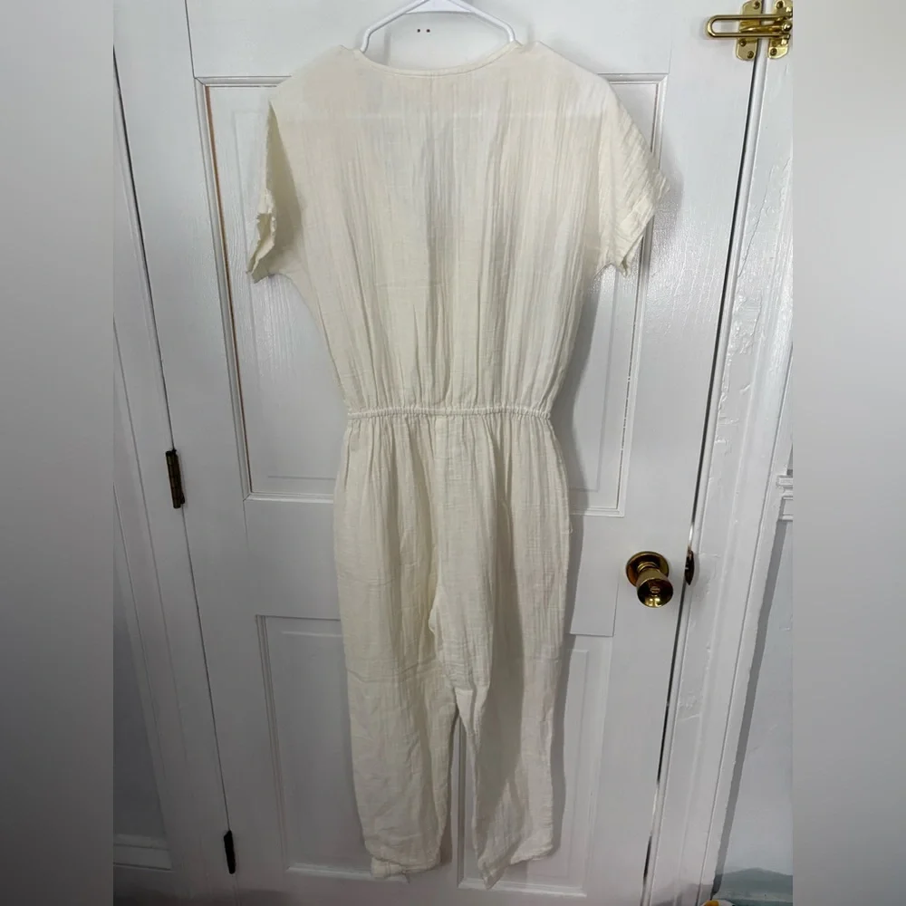 Jen’s Pirate Booty Free People Off-White Ivory Cotton Jumpsuit, Size Small (S) - Picture 6 of 10